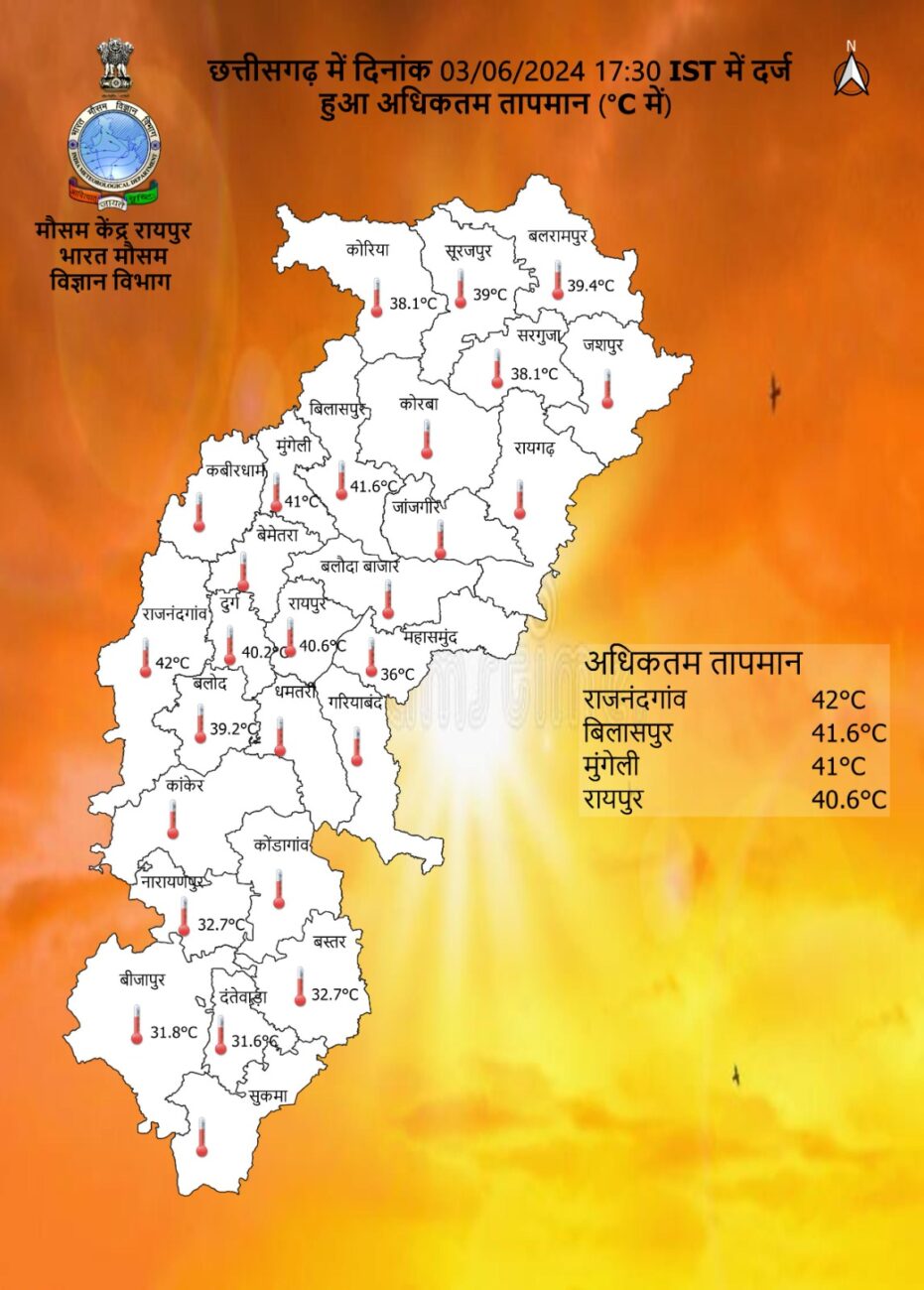 Chhattisgarh Weather : आज 4 संभागों में बारिश-आंधी के आसार, बिजली चमकने गिरने का अनुमान, मानसून की दस्तक जल्द, जानें IMD अपडेट