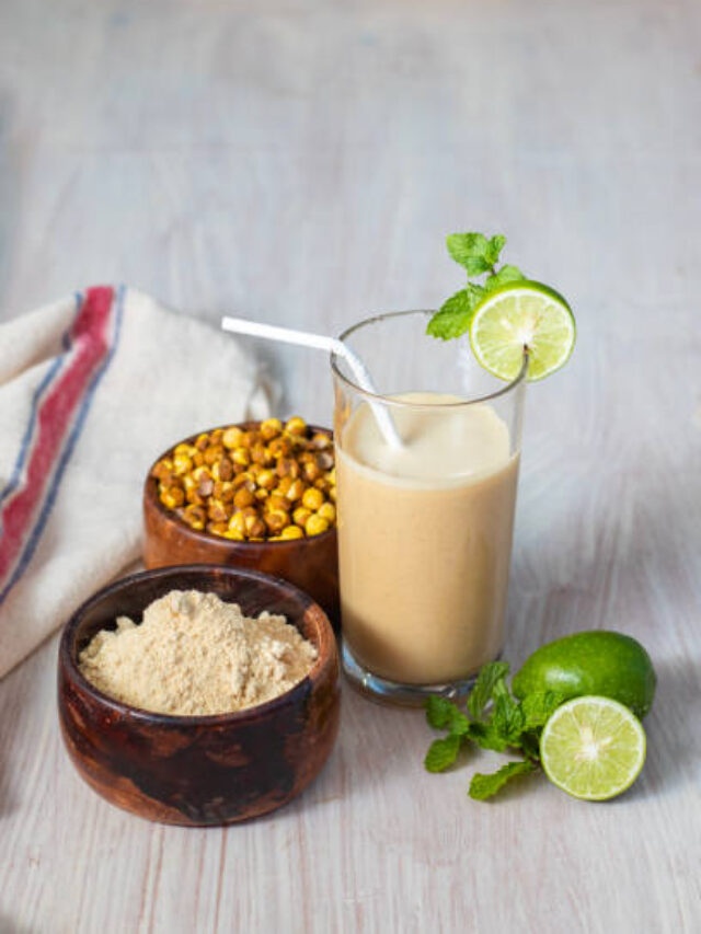 selective focus of healthy drink "Sattu" or "Sattoo".