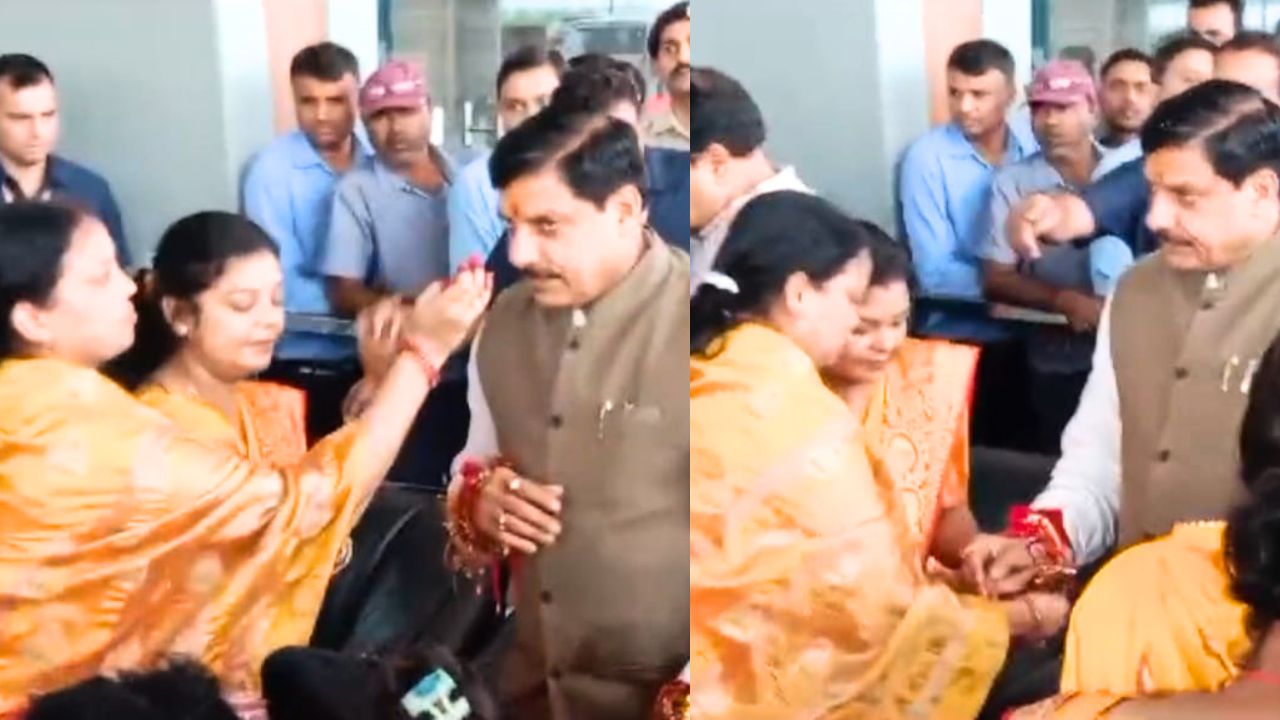 Sisters tied Rakhi to Dr. Mohan Yadav in Gwalior