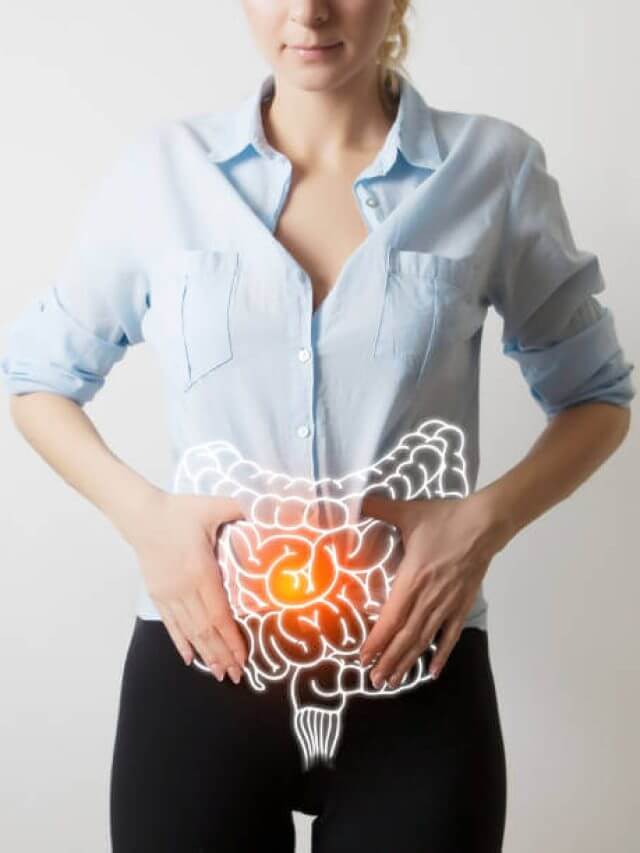 intestines visualisation on woman body