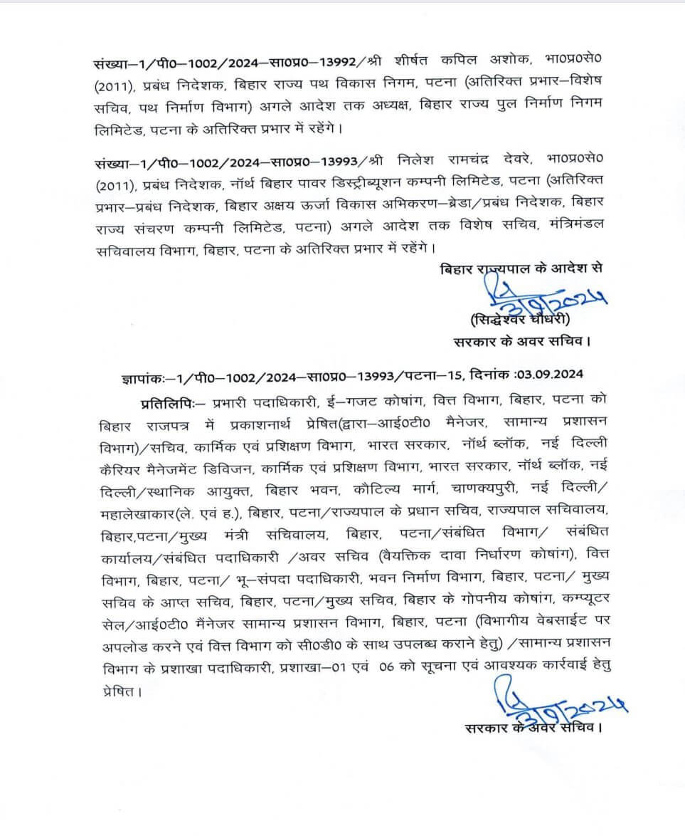 IAS Transfer : प्रशासनिक फेरबदल, आईएएस अफसरों के तबादले, कईयों को अतिरिक्त प्रभार, जानें किसे क्या सौंपी जिम्मेदारी?