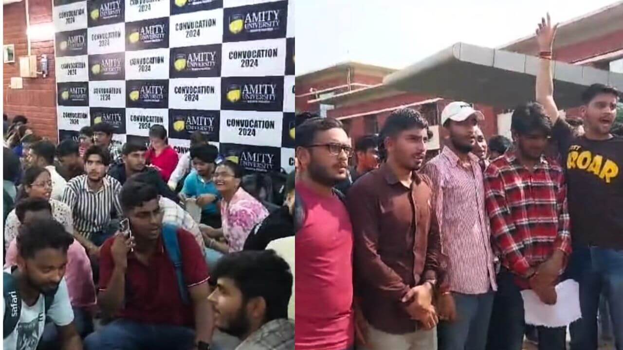 Amity University Gwalior students Protest