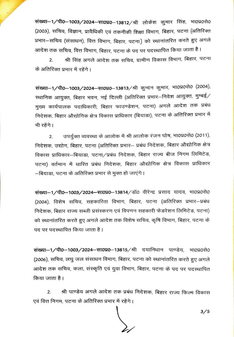 IAS Transfer : ब्यूरोक्रेसी में बड़ा फेरबदल, 16 आईएएस अफसर फिर इधर से उधर, अतिरिक्त प्रभार, जानें किसे क्या सौंपी जिम्मेदारी?