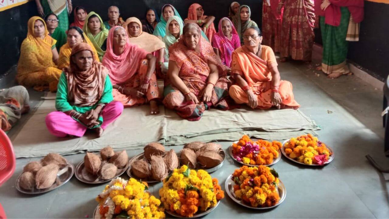 Grandmothers honored in Anganwadi