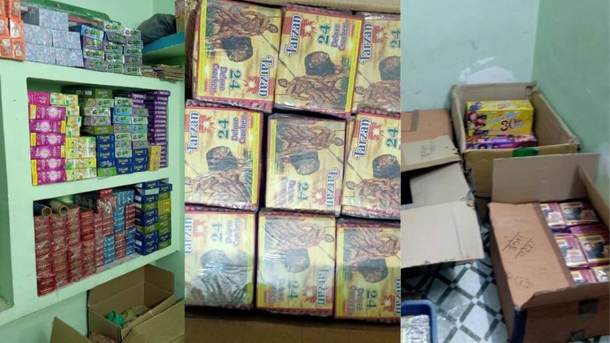 Illegal stock of firecrackers recovered from BEO house