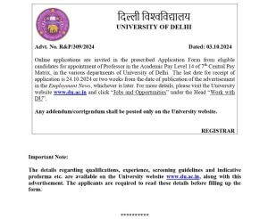 DU Recruitment 2024