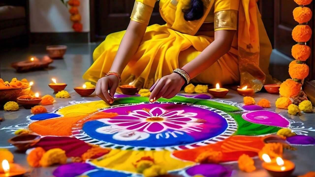 Rangoli in Diwali Celebration