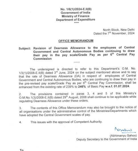 DA Hike : अब इन कर्मचारियों को मिला तोहफा, महंगाई भत्ता बढ़ा, आदेश जारी, खाते में इतनी बढ़कर आएगी सैलरी