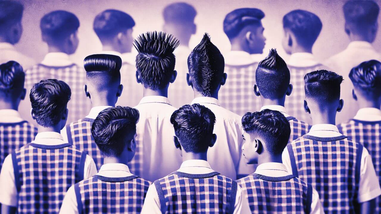 Unusual Student Hairstyles in Purulia School