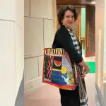 Priyanka Gandhi Palestine written bag