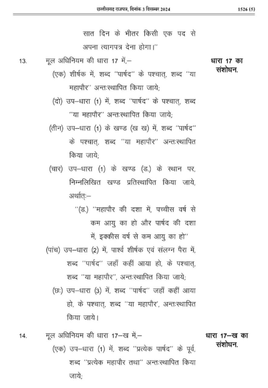 छत्तीसगढ़ में नगरीय निकाय चुनाव में आरक्षण पर अध्यादेश जारी, पढ़िए कितनी होगी आरक्षण की सीमा